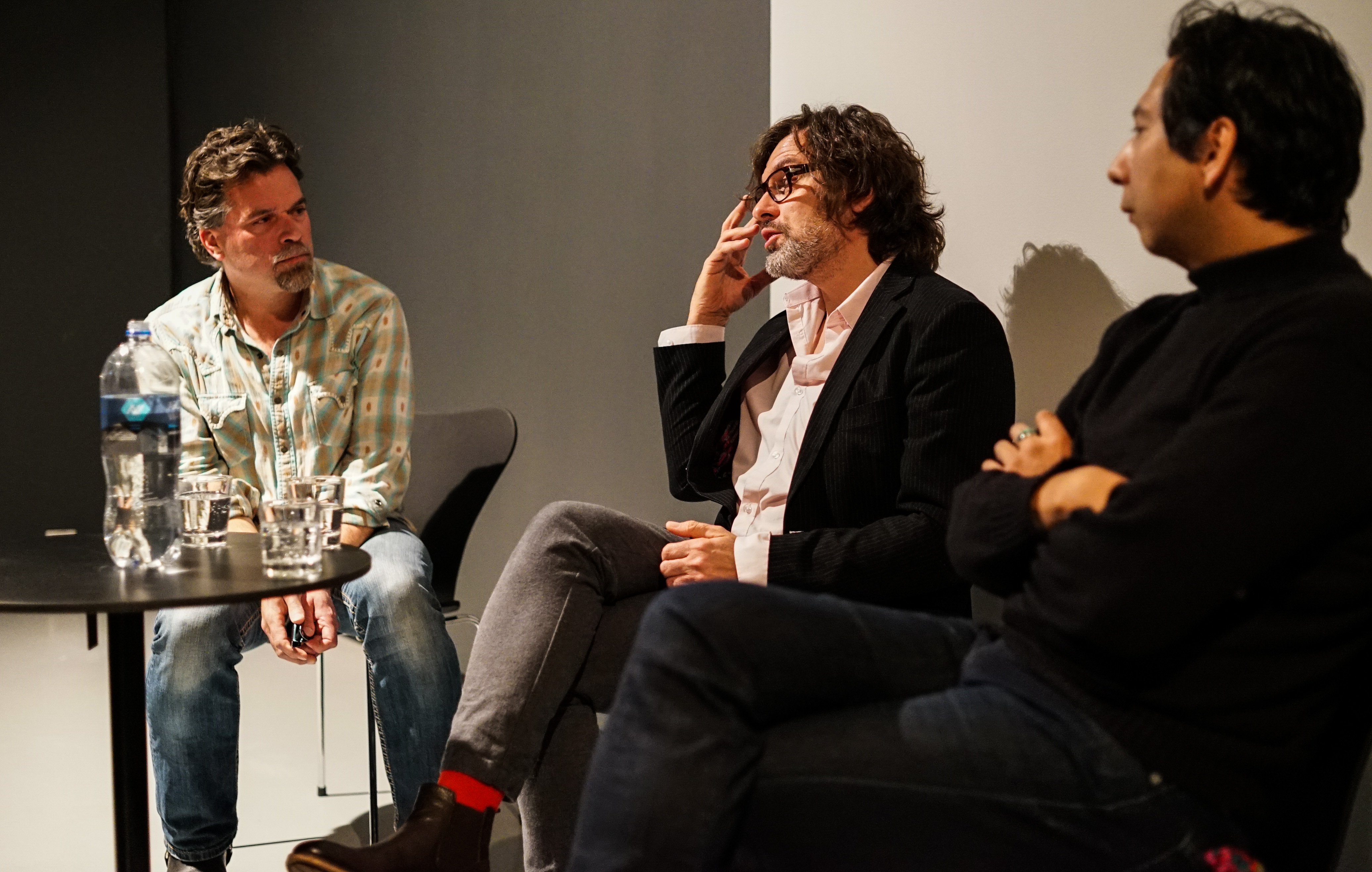 Michael Walsh, Marek Ranis and Sky Hopinka in discussion