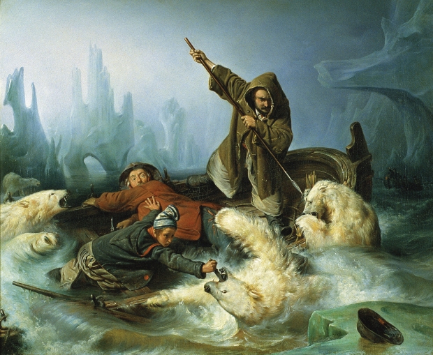 «Fighting Polar Bears» by Francois-Auguste Biard